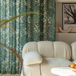 Zasłony American Polycotton Curtain Made To Measure Curtain Plants Printed Semi Blackout Curtains