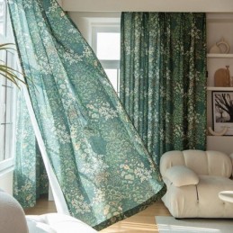 Zasłony American Polycotton Curtain Made To Measure Curtain Plants Printed Semi Blackout Curtains