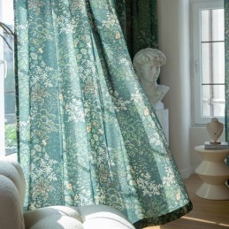 Zasłony American Polycotton Curtain Made To Measure Curtain Plants Printed Semi Blackout Curtains