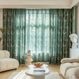 Zasłony American Polycotton Curtain Made To Measure Curtain Plants Printed Semi Blackout Curtains