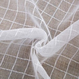 Nordic Simple Sheer Curtain Zasłona Na Wymiar Biała Kratka Żakard Salon Sypialnia Tkanina