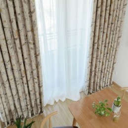 Nordic Linen Blackout Curtain Zasłona Wykonana Na Wymiar Z Nadrukiem Roślinnym Do Salonu Sypialni