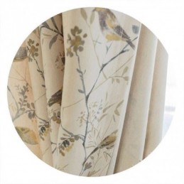 Nordic Linen Blackout Curtain Zasłona Wykonana Na Wymiar Z Nadrukiem Roślinnym Do Salonu Sypialni