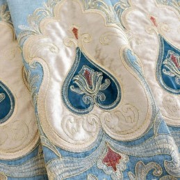 Zasłona Zaciemniająca Chenille Zasłona Na Wymiar Haft Europejski Kwiatowy Do Salonu Sypialni