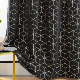 Zasłona Zaciemniająca Wykonana Na Wymiar Zasłona Geometryczna Brązująca W Stylu Nordyckim Do Salonu I Sypialni