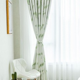 Zasłony Zaciemniające Nordic Feather Printed Do Salonu Sypialni