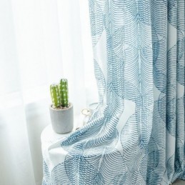 Nordic Blackout Curtain Zasłona Na Wymiar Drukowane Liście Do Salonu Sypialni