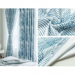 Nordic Blackout Curtain Zasłona Na Wymiar Drukowane Liście Do Salonu Sypialni