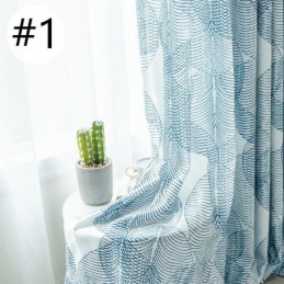 Nordic Blackout Curtain Zasłona Na Wymiar Drukowane Liście Do Salonu Sypialni