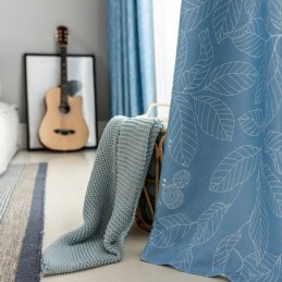 Nordic Blackout Curtain Zasłona Na Wymiar Do Salonu, Sypialni, Nadrukowane Liście