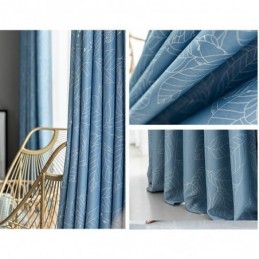 Nordic Blackout Curtain Zasłona Na Wymiar Do Salonu, Sypialni, Nadrukowane Liście