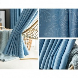 Nordic Blackout Curtain Zasłona Na Wymiar Do Salonu, Sypialni, Nadrukowane Liście