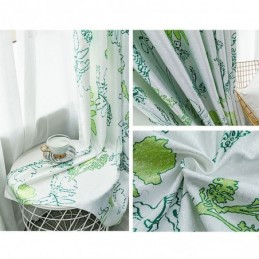 Nordic Printed Leaves Blackout Curtain Zasłona Wykonana Na Wymiar Do Salonu, Sypialni