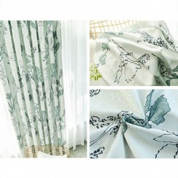 Nordic Printed Leaves Blackout Curtain Zasłona Wykonana Na Wymiar Do Salonu, Sypialni