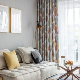 Nordic Blackout Curtains Z Nadrukiem Liści Paproci Do Salonu Sypialni