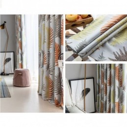Nordic Blackout Curtains Z Nadrukiem Liści Paproci Do Salonu Sypialni