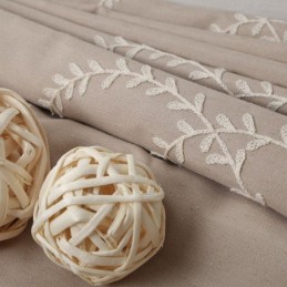 Zasłony Zaciemniające Bawełniane Nordic Branches Haftowane