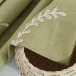Zasłony Zaciemniające Bawełniane Nordic Branches Haftowane