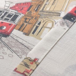 Nordic Linen Blackout Zasłony Miejskie Drukowane Do Salonu Sypialni