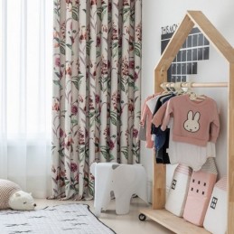 Nordic Blackout Curtains Roślinny Nadruk Do Salonu Sypialni