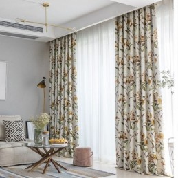 Nordic Blackout Curtains Roślinny Nadruk Do Salonu Sypialni