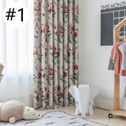 Nordic Blackout Curtains Roślinny Nadruk Do Salonu Sypialni