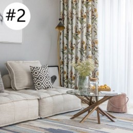 Nordic Blackout Curtains Roślinny Nadruk Do Salonu Sypialni