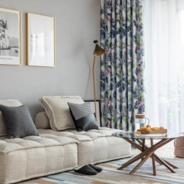 Nordic Blackout Curtains Roślinny Nadruk Do Salonu Sypialni