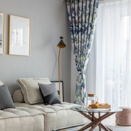 Nordic Blackout Curtains Roślinny Nadruk Do Salonu Sypialni