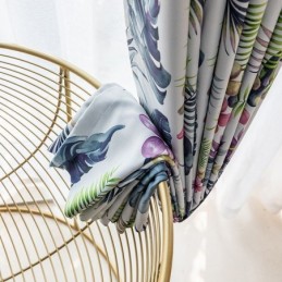 Nordic Blackout Curtains Roślinny Nadruk Do Salonu Sypialni