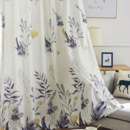 Nordic Blackout Curtain Zasłona Na Wymiar Drukowane Liście Do Salonu Sypialni