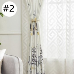 Nordic Blackout Curtain Zasłona Na Wymiar Drukowane Liście Do Salonu Sypialni