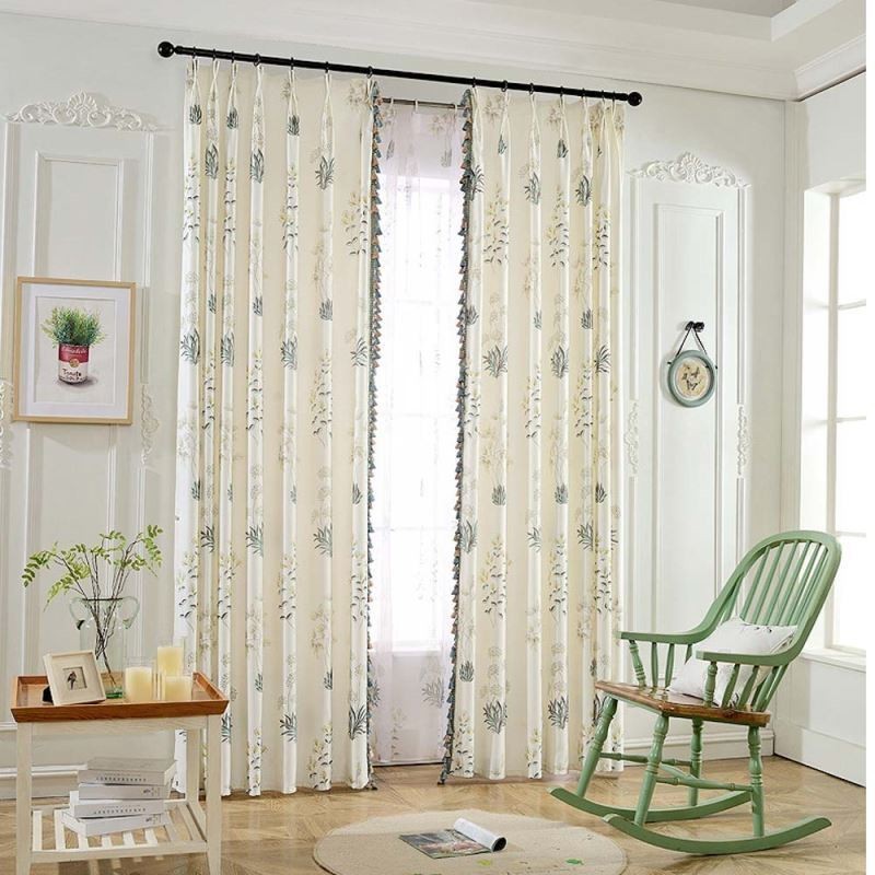 Retro Rural Semi Blackout Curtain Zasłona Wykonana Na Wymiar Zasłona Z Nadrukiem Kwiatowym Salon