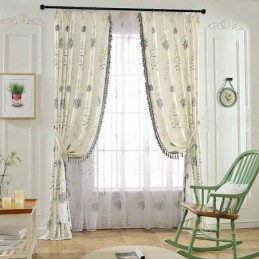 Retro Rural Semi Blackout Curtain Zasłona Wykonana Na Wymiar Zasłona Z Nadrukiem Kwiatowym Salon