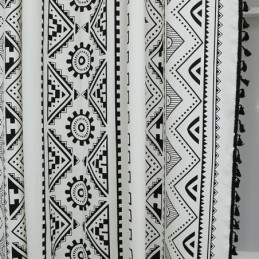 Zasłona W Stylu Boho Zasłona Na Wymiar Geometryczne Frędzle Drukowane Zasłony Do Sypialni Salon