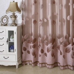 Minimalistyczna Firanka Z Woalu Wykonana Na Wymiar, Panel Zasłonowy Odświeżające Liście Żakardowe