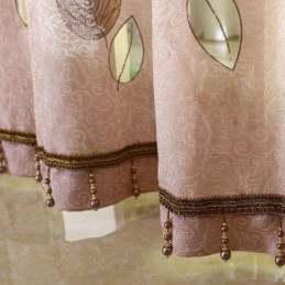 Minimalistyczna Firanka Z Woalu Wykonana Na Wymiar, Panel Zasłonowy Odświeżające Liście Żakardowe