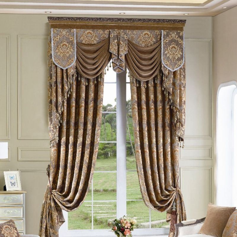 Luksusowa Zasłona Okienna Chenille Jacquard, Wykonana Na Wymiar, Elegancka, Dekoracyjna Zasłona Do Sypialni