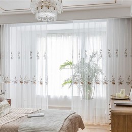 Zasłony Tiulowe Kwiatowe Białe Woalowe Do Salonu