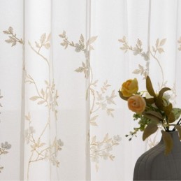 Zasłony Z Haftowanego Tiulu, Zasłony Z Woalu Roślinnego, Zasłony Na Wymiar Do Salonu