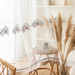 Haftowane Tiulowe Zasłony Eleganckie Zasłony Cortinas Do Salonu