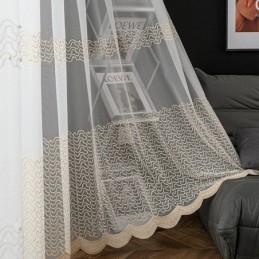 Zasłony Tiulowe Haftowane, Przezroczyste, Zasłony Cortinas Do Salonu