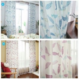 Półzaciemniająca Zasłona Wykonana Na Wymiar, Nadruk Rybny, Pokój Dziecięcy, Salon