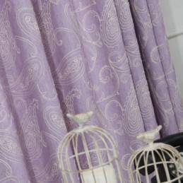 Zasłona Vintage Semi Blackout Zasłona Na Wymiar Luksusowy Haft Salon