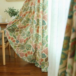 Amerykańska Zasłona Retro, Zasłona Na Wymiar, Abstrakcyjny Nadruk Kwiatowy, Sypialnia, Salon, Półzaciemniająca Tkanina