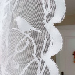 Nowoczesne Firanki Z Nadrukiem Ptaków, Biały Tiul Do Salonu